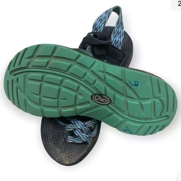 Chaco Womens ZX2 Classic Athletic Sandal Dagger Blue Green Aztec Hiking Size 6 - Picture 2 of 2